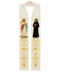 Estola Bordada “Jesus Misericordioso e Santa Faustina”