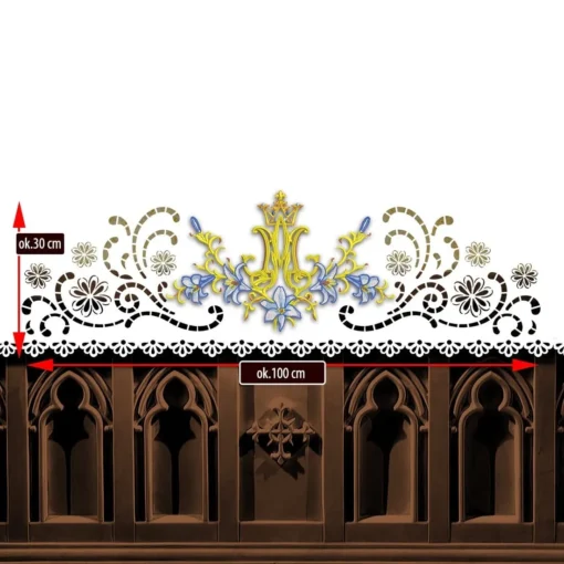 Toalha de Altar Mariana - 4 x 1,5 m - Imagem 2