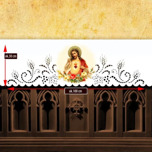 Toalha de Altar Sagrado Coração - 4 x 1,5 m - Imagem 2