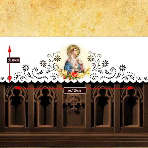 Toalha de Altar Imaculado Coração - 4 x 1,5 m - Imagem 2