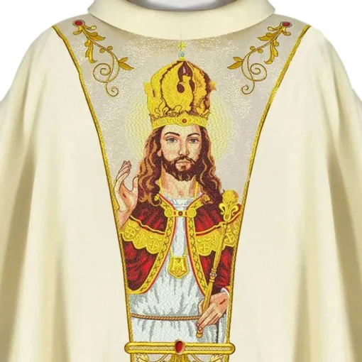 Casula Cristo Rei Branca mod2 - Imagem 2
