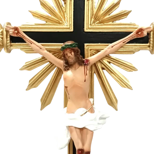 Crucifixo de Mesa Ornado Resina 59 cm - Imagem 2