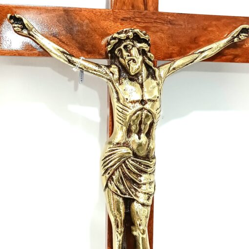 Cruz de parede Madeira com Bronze - Imagem 2