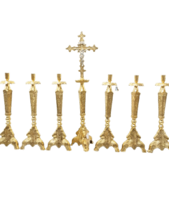 Castiçal c12 - Conjunto dourado