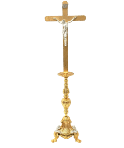 Castiçal c18 ouro - Cruz de altar
