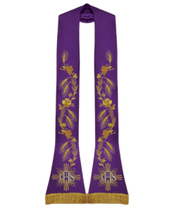 Estola Romana Bordada mod 05 (Roxa)