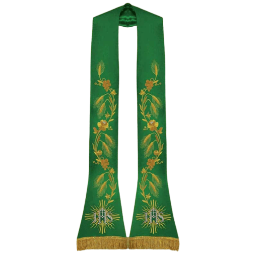 Estola Romana Bordada mod 05 (Verde)