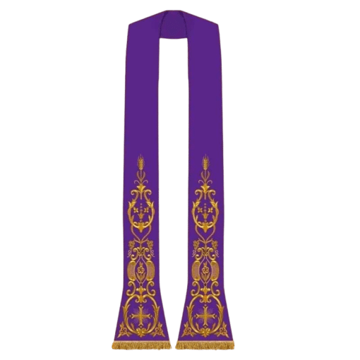 Estola Romana Bordada mod 04 (Roxa)