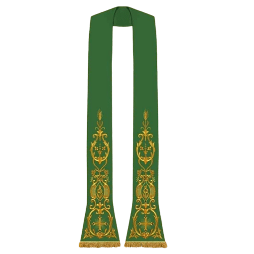 Estola Romana Bordada mod 04 (Verde)
