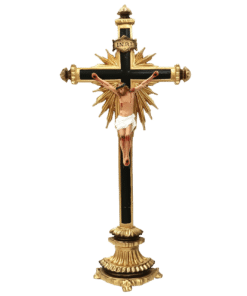 Crucifixo de Mesa Ornado Resina 47 cm