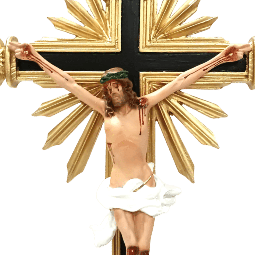 Crucifixo de Mesa Ornado Resina 59 cm - Imagem 2