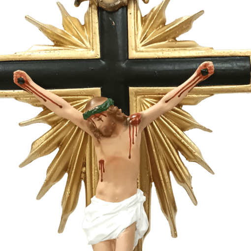 Crucifixo de Mesa Ornado Resina 47 cm - Imagem 2