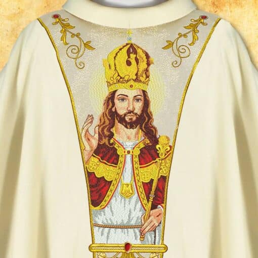 Casula Cristo Rei Branca mod2 - Imagem 2