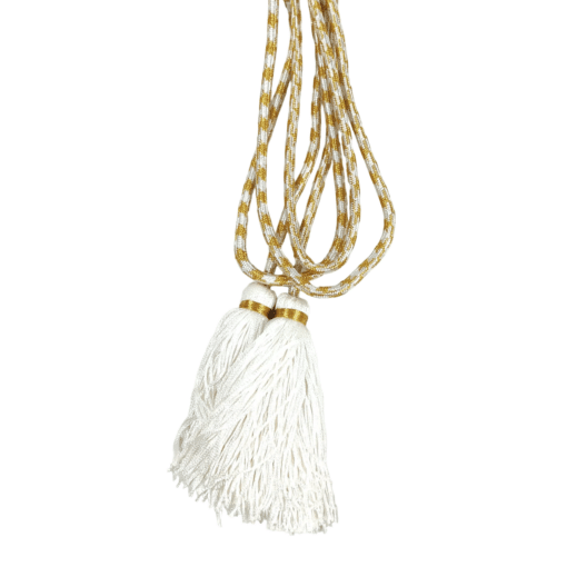 Cíngulo Italiano Mod2 Branco com Dourado