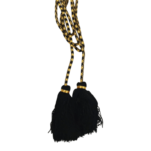 Cíngulo Italiano Mod2 Preto com Dourado