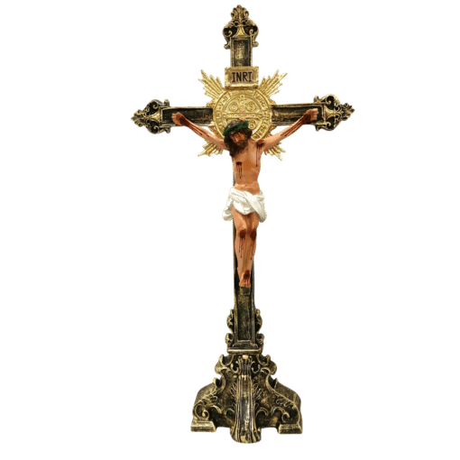 Crucifixo de Mesa São Bento 53cm