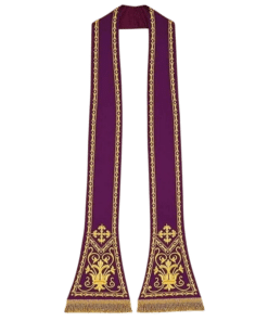 Estola Romana Bordada Roxa