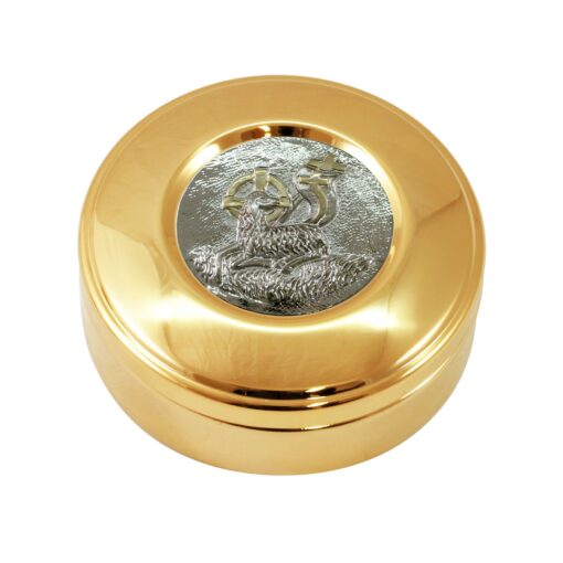 Caixa para Hóstia / Teca 9,2cm Agnus Dei