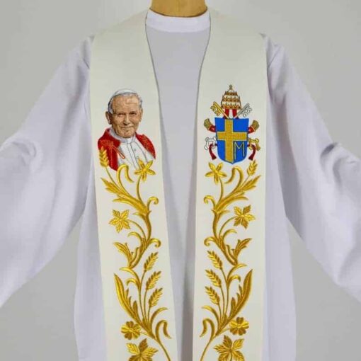 Estola Bordada “São João Paulo II" - Imagem 2