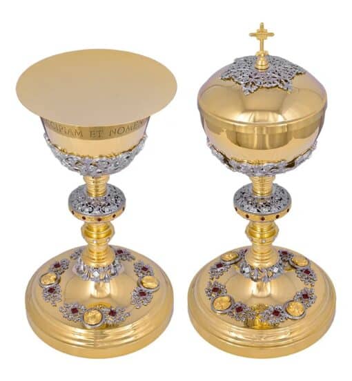 Conjunto Âmbula e Cálice 816/3 Pedras Vermelhas - Imagem 2