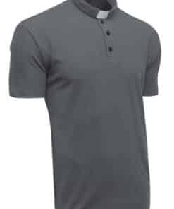 Camisa Clerical Importada - Polo Cinza  Escuro"GG"