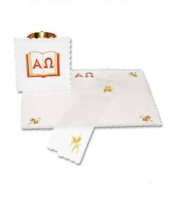 Alfaia bordada Alfa Ômega
