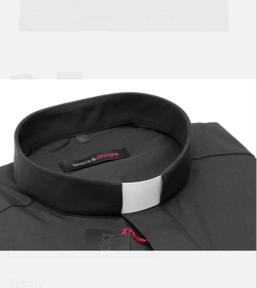 Camisa Clerical Importada - Preta "G" - Imagem 3