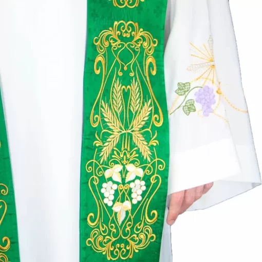 Estola Sacerdotal Bordada em tecido Litúrgico - Imagem 2