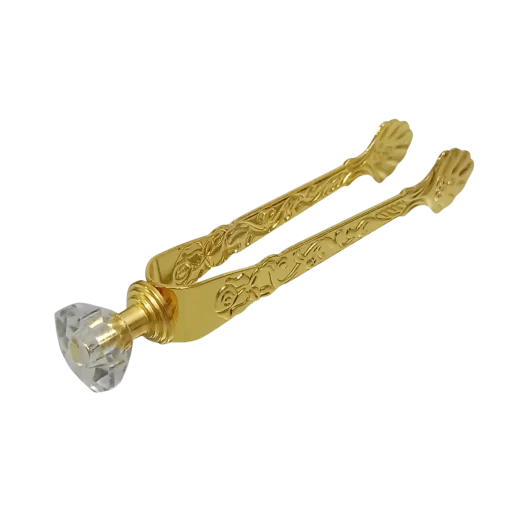 Pinça para Carvão Banhada a Ouro