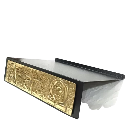 Estante de Altar Alfa e Ômega com Cruz "NOVO MISSAL"
