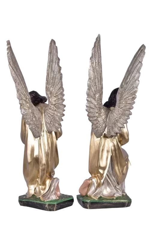 Imagem Par de Anjos Adoradores Dourado Resina 66 cm - Imagem 2