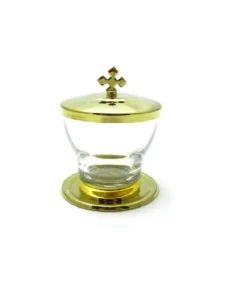 Purificatório de Vidro com Tampa Dourado