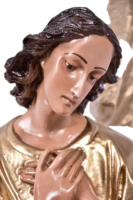 Imagem Par de Anjos Adoradores Dourado Resina 66 cm - Imagem 5