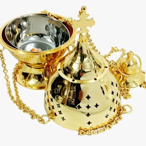 Turíbulo Trabalhado Dourado - Imagem 3