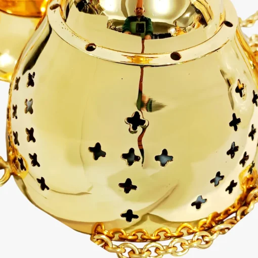 Turíbulo Trabalhado Dourado - Imagem 2