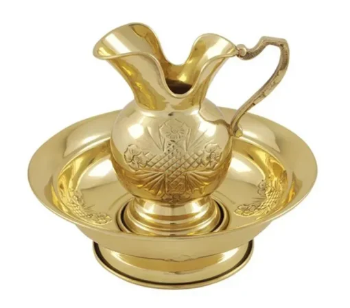 Jarra com Bacia Pequena Dourada 4001