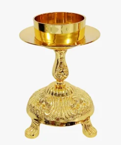 Castiçal 02 - vela 7cm 1 banho de ouro