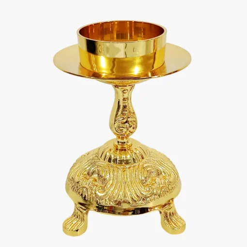 Castiçal 02 - vela 7cm 1 banho de ouro