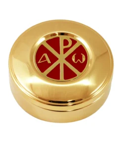 Caixa para Hóstia / Teca 9,2cm Alfa e Ômega