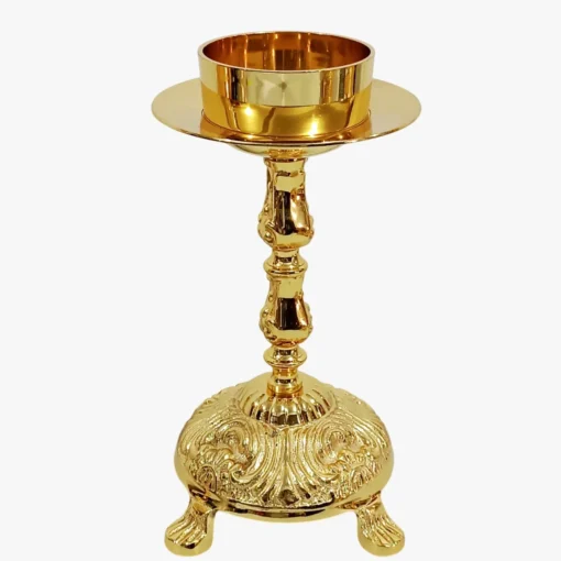 Castiçal 02 - vela 7cm 2 banho de ouro