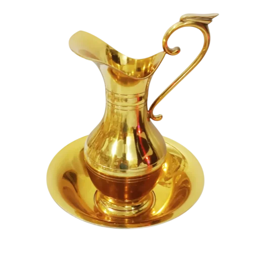 Jarra com Bacia Estanho 350ml F245A Dourado - Imagem 2
