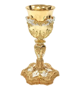 Cálice Anjos e Trigo - 24cm dourado