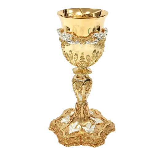 Cálice Anjos e Trigo - 24cm dourado