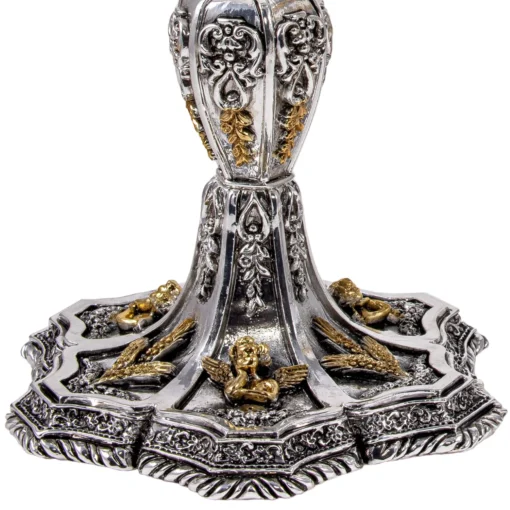Cálice Anjos e Trigo Prata - 24cm dourado - Imagem 3