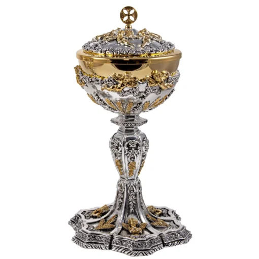 Conjunto Âmbula e Cálice Anjos e Trigo - Prata - Imagem 3