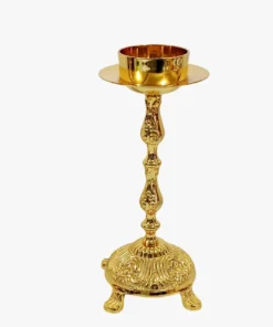 Castiçal 02 - vela 7cm 3 banho de ouro