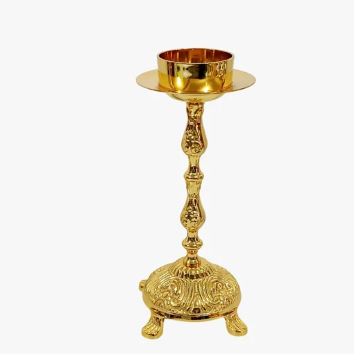Castiçal 02 - vela 7cm 3 banho de ouro