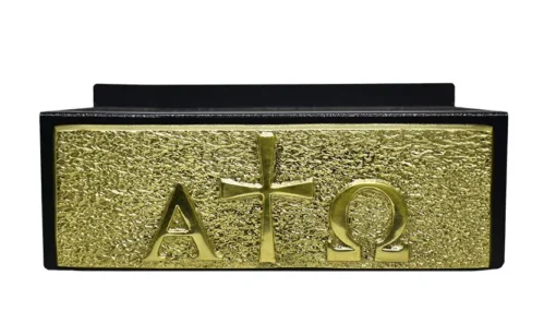 Estante de Altar Alfa e Ômega Dourada - Imagem 2