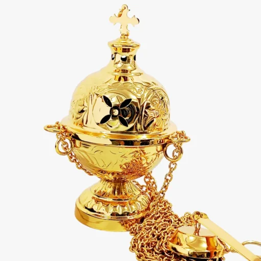 Turíbulo Pequeno Trabalhado - Dourado