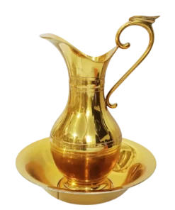 Jarra com Bacia Estanho 350ml F245A Dourado